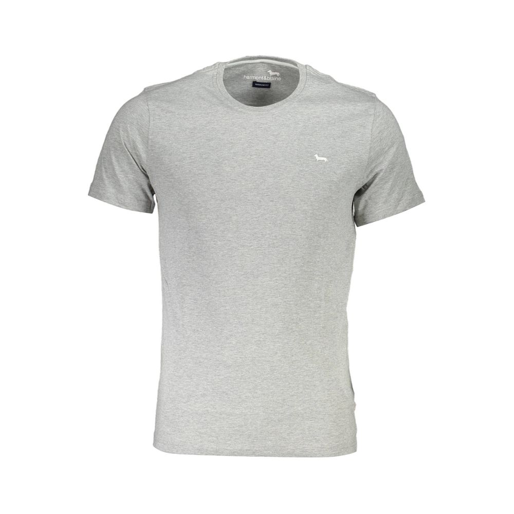 Harmont & Blaine brown cotton men's T-shirt with crew neck and short sleeves, casual style perfect for everyday wear.