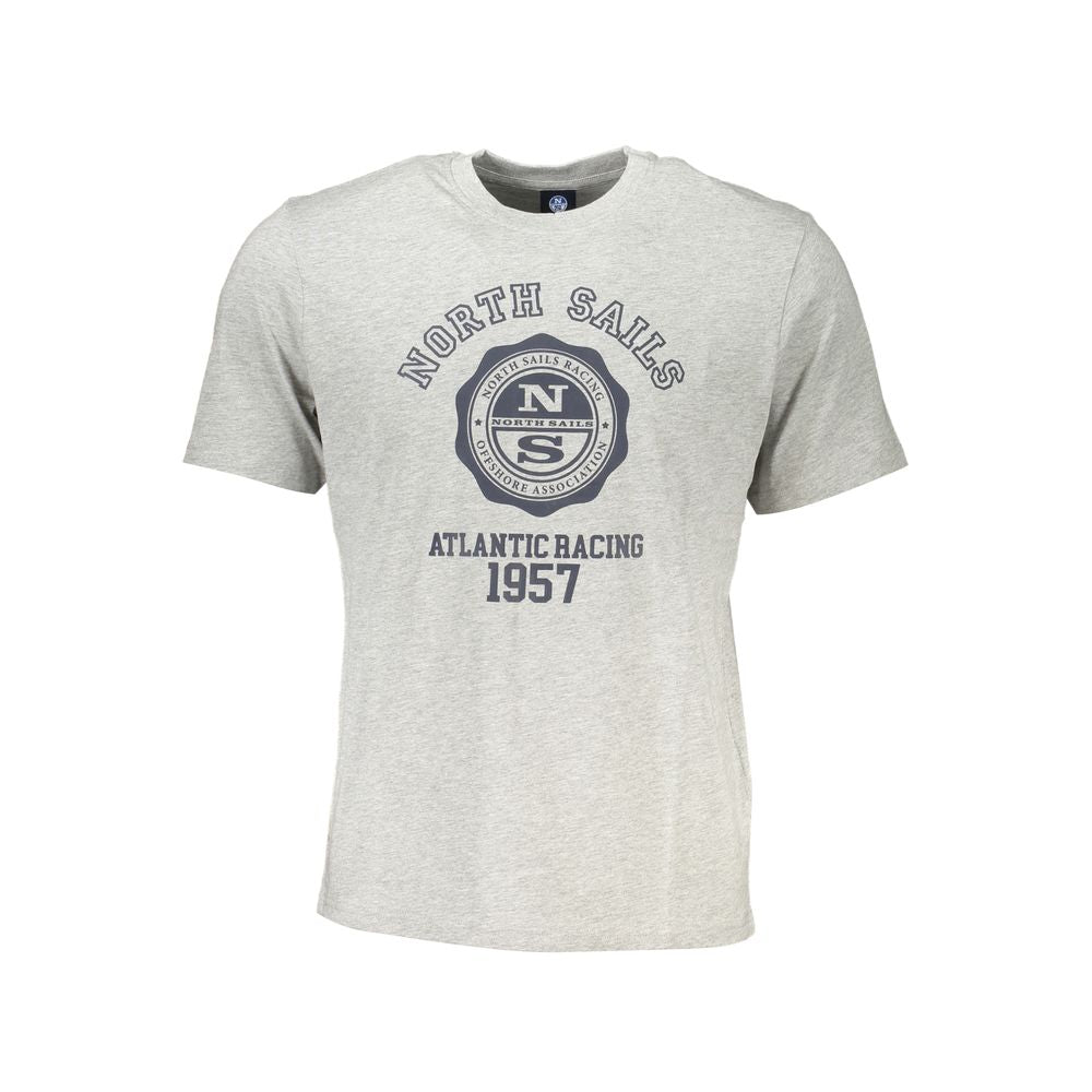 North Sails Grigio cotton men's T-shirt displayed flat, showing its soft fabric and classic crew neck design.