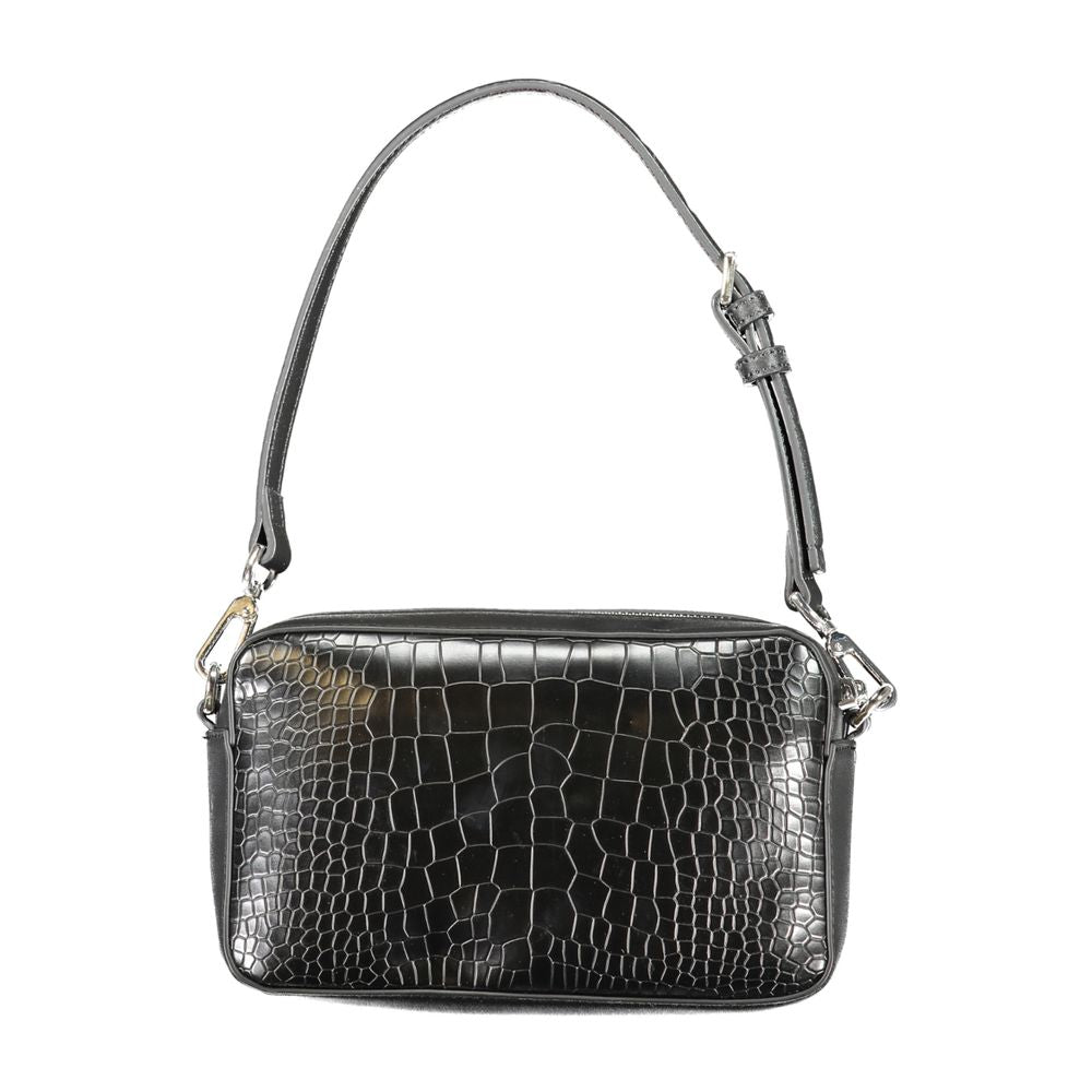 Calvin Klein Nero poliuretano donna borsa with sleek design, featuring a top handle and minimalist style.