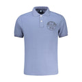 North Sails Blu Cotton Men's Polo shirt with collar, short sleeves, and logo detail, displayed on a plain background.