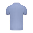 North Sails Blu Cotton Men's Polo shirt displayed on a hanger, showcasing the classic collar and short sleeves.