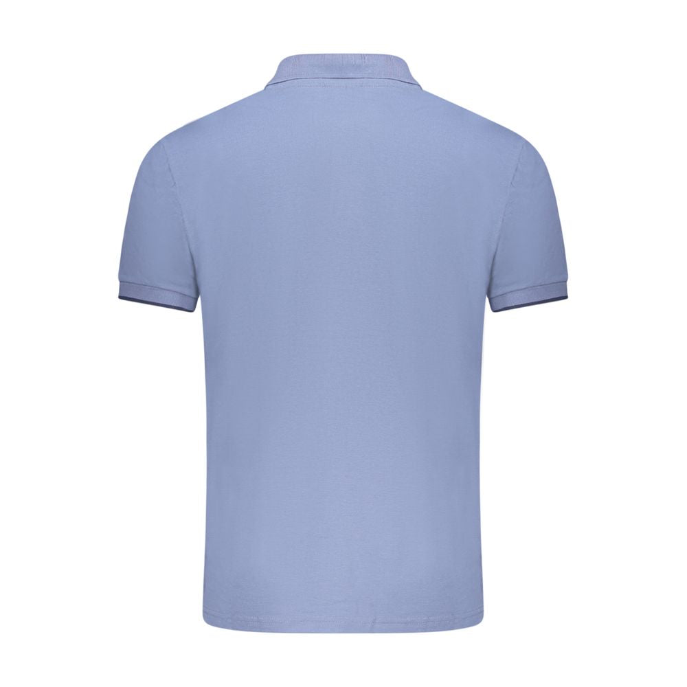 North Sails Blu Cotton Men's Polo shirt displayed on a hanger, showcasing the classic collar and short sleeves.