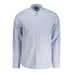 North Sails Azzurro cotton men's shirt displayed on a hanger with a classic collar and button front.