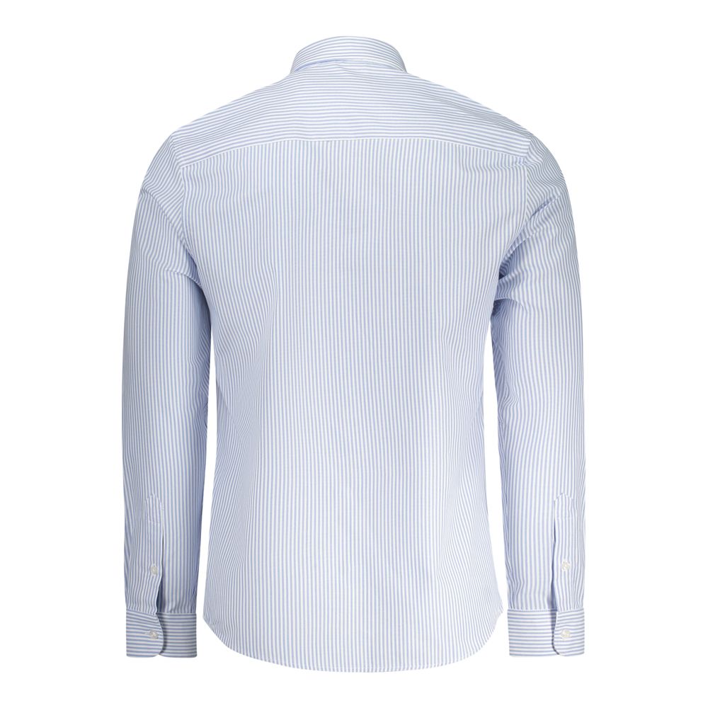 North Sails Azzurro cotton men's shirt displayed on a hanger, featuring a classic collar and button-down front.