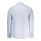 North Sails Azzurro cotton men's shirt displayed on a hanger, featuring a classic collar and button-down front.
