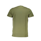 Cavalli Class Verde cotton men's T-shirt with crew neck and short sleeves, featuring a simple, stylish design.