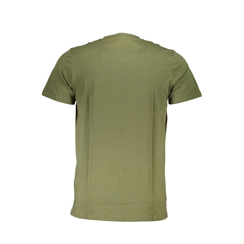 Cavalli Class Verde cotton men's T-shirt with crew neck and short sleeves, featuring a simple, stylish design.