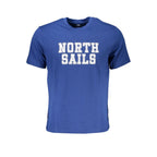 Blue cotton men's T-shirt by North Sails, featuring a casual fit with the North Sails logo on the chest.