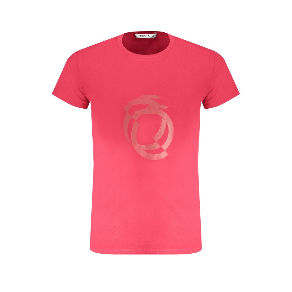 Trussardi Rosso cotton men's T-shirt featuring a classic fit and subtle logo detail on the chest.