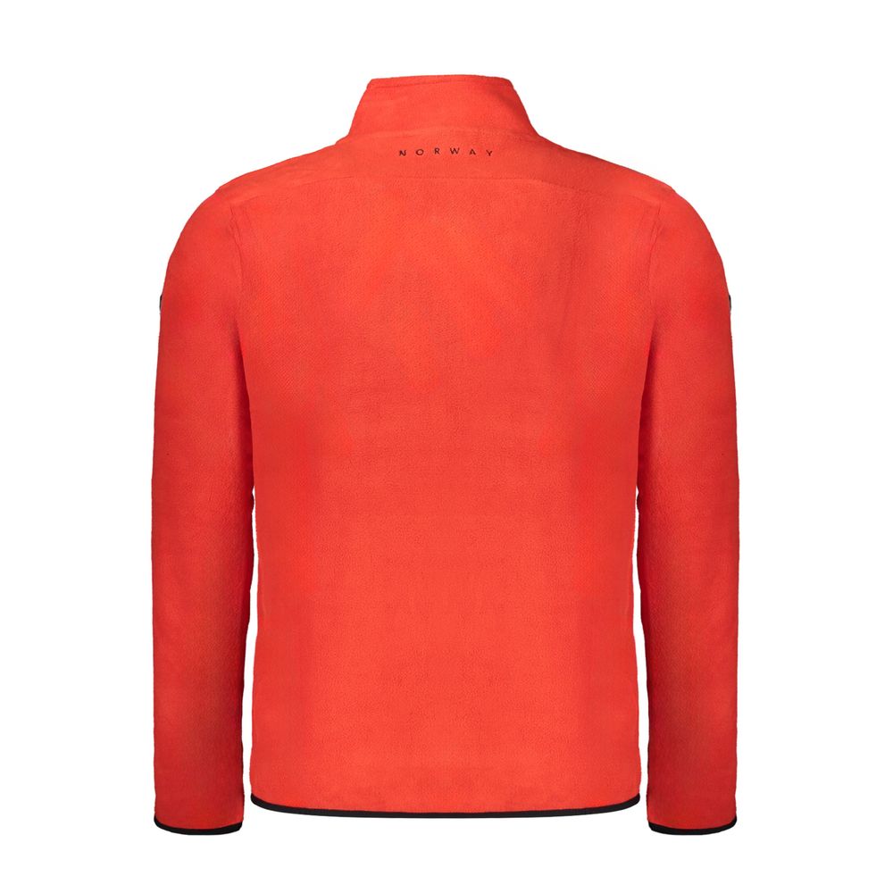 Norway 1963 Rosso polyester men's sweatshirt with a crewneck and long sleeves, featuring a bold red color and casual fit.