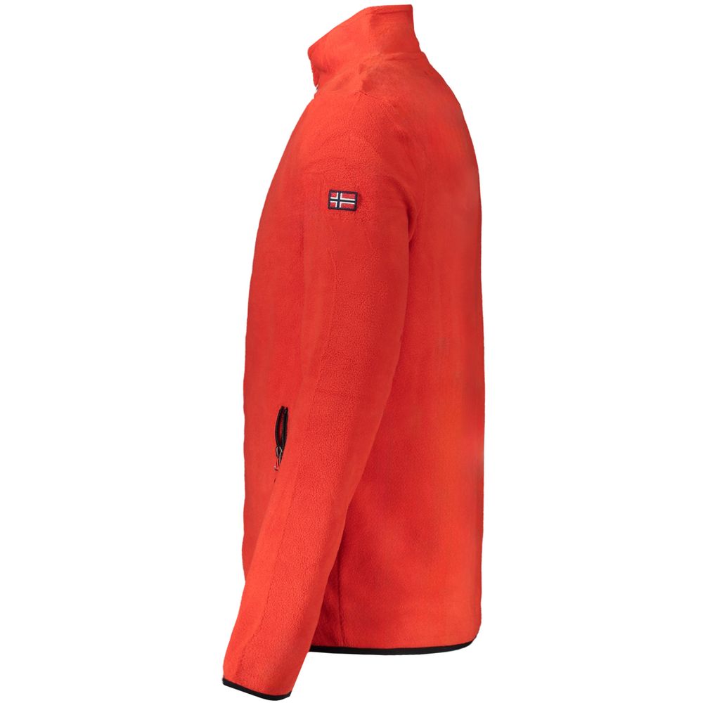 Norway 1963 Rosso polyester men's sweatshirt with a relaxed fit and crew neckline, in vibrant red color.