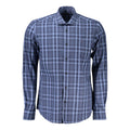 North Sails Azzurro cotton men's shirt, featuring a classic design with a collar and button closure, in light blue fabric.
