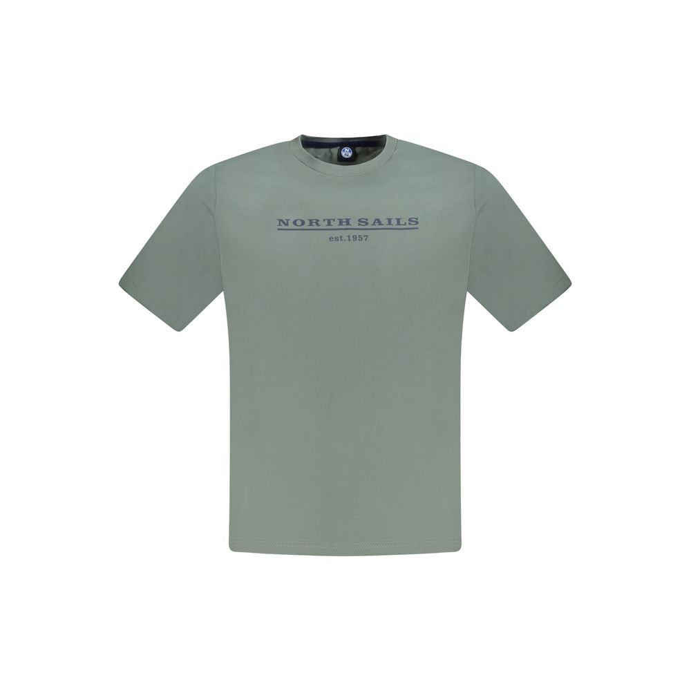 North Sails Verde cotton men's T-shirt with round neckline and short sleeves, featuring the North Sails logo on the chest.