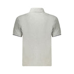 North Sails Grigio cotton men's polo shirt displayed on a hanger, featuring a classic collar and short sleeves.