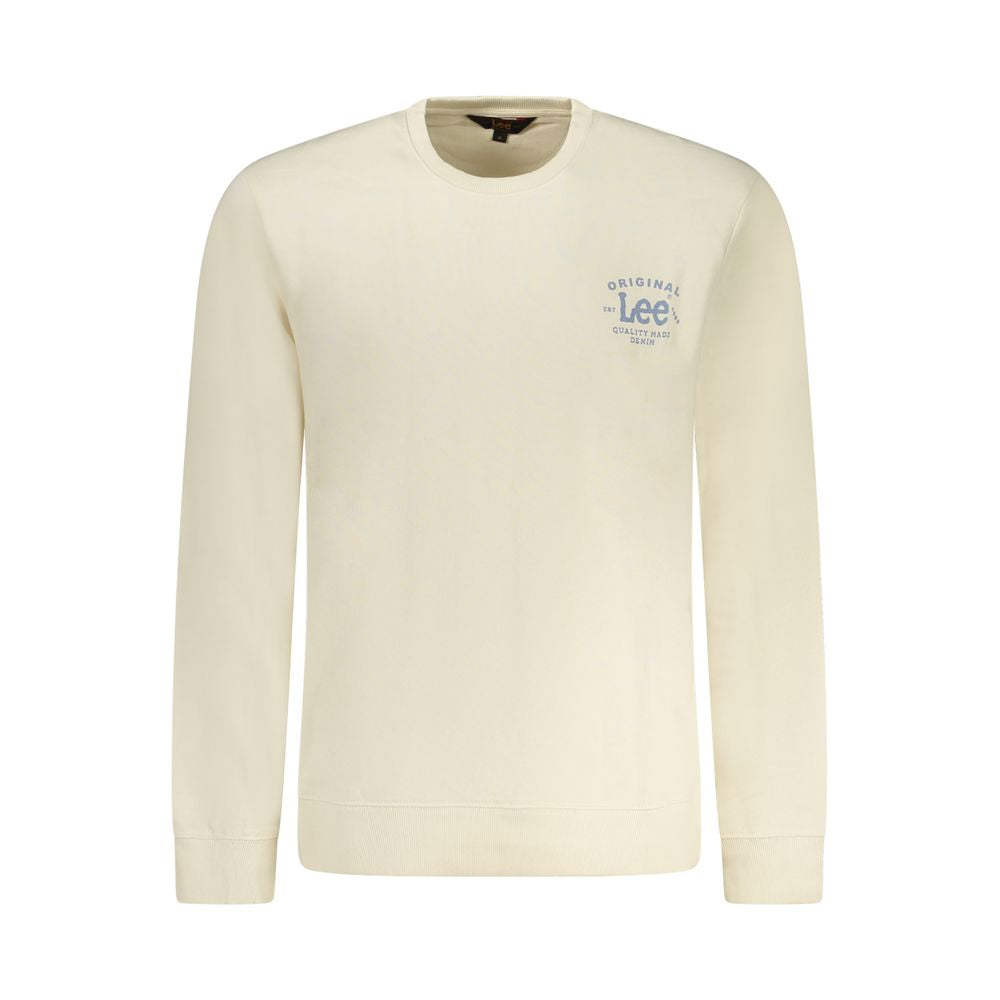 Beige cotton men's sweatshirt by Lee, featuring a comfortable fit and classic crewneck design.