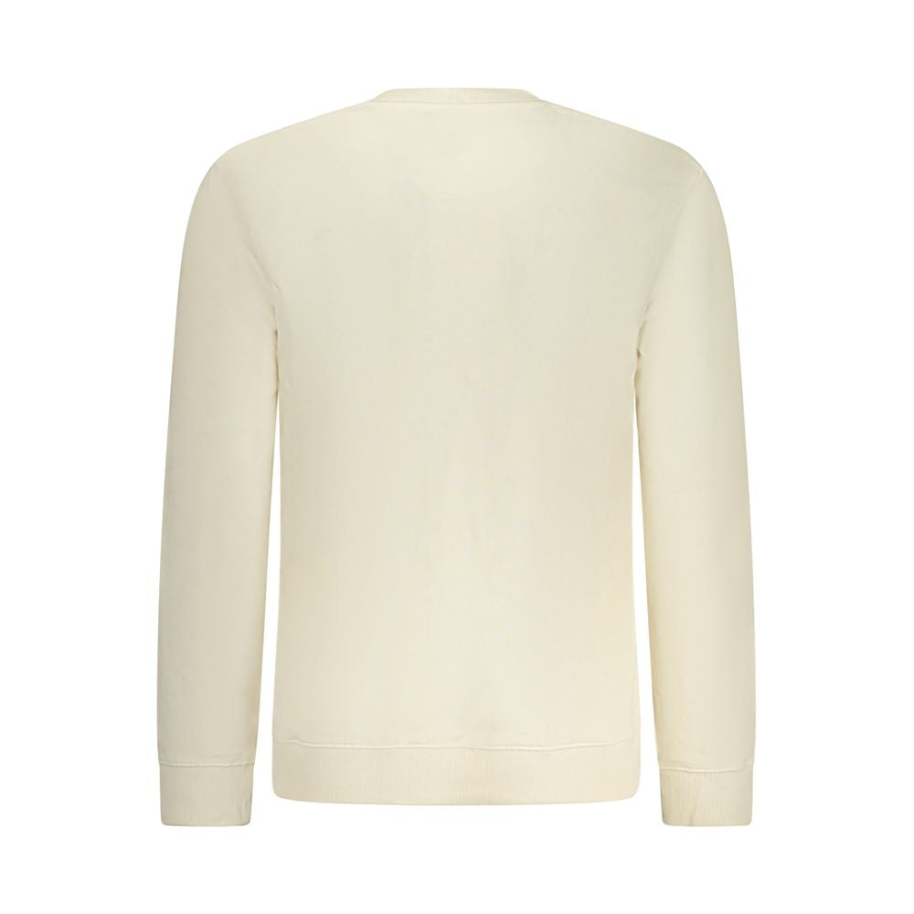 Beige Lee men's cotton sweatshirt with crew neck and long sleeves, casual and comfortable for everyday wear.