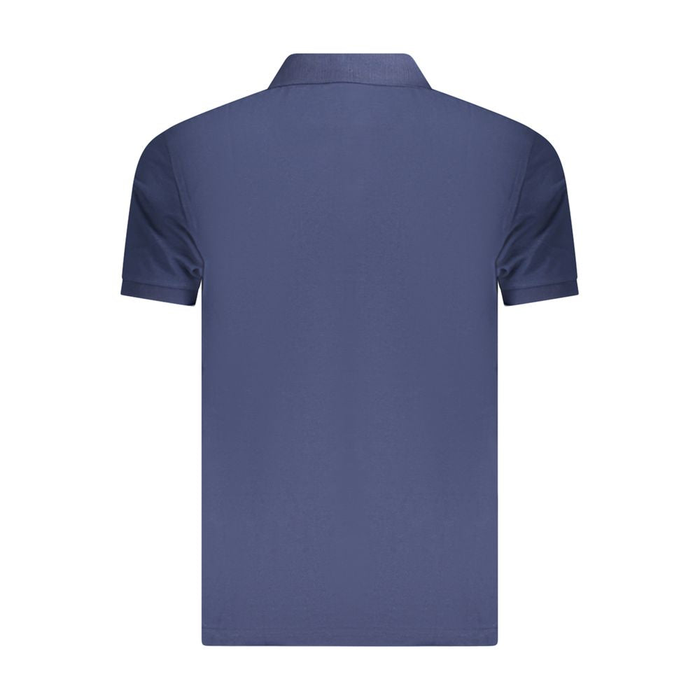 Fila blue cotton men's polo shirt displayed flat, featuring a classic collar and short sleeves.