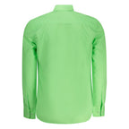 North Sails Verde Cotton Men’s Shirt shown in a close-up image, featuring a classic fit and green color.