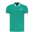 Cavalli Class Verde cotton men's polo shirt with a classic collar and short sleeves, featuring subtle branding details.
