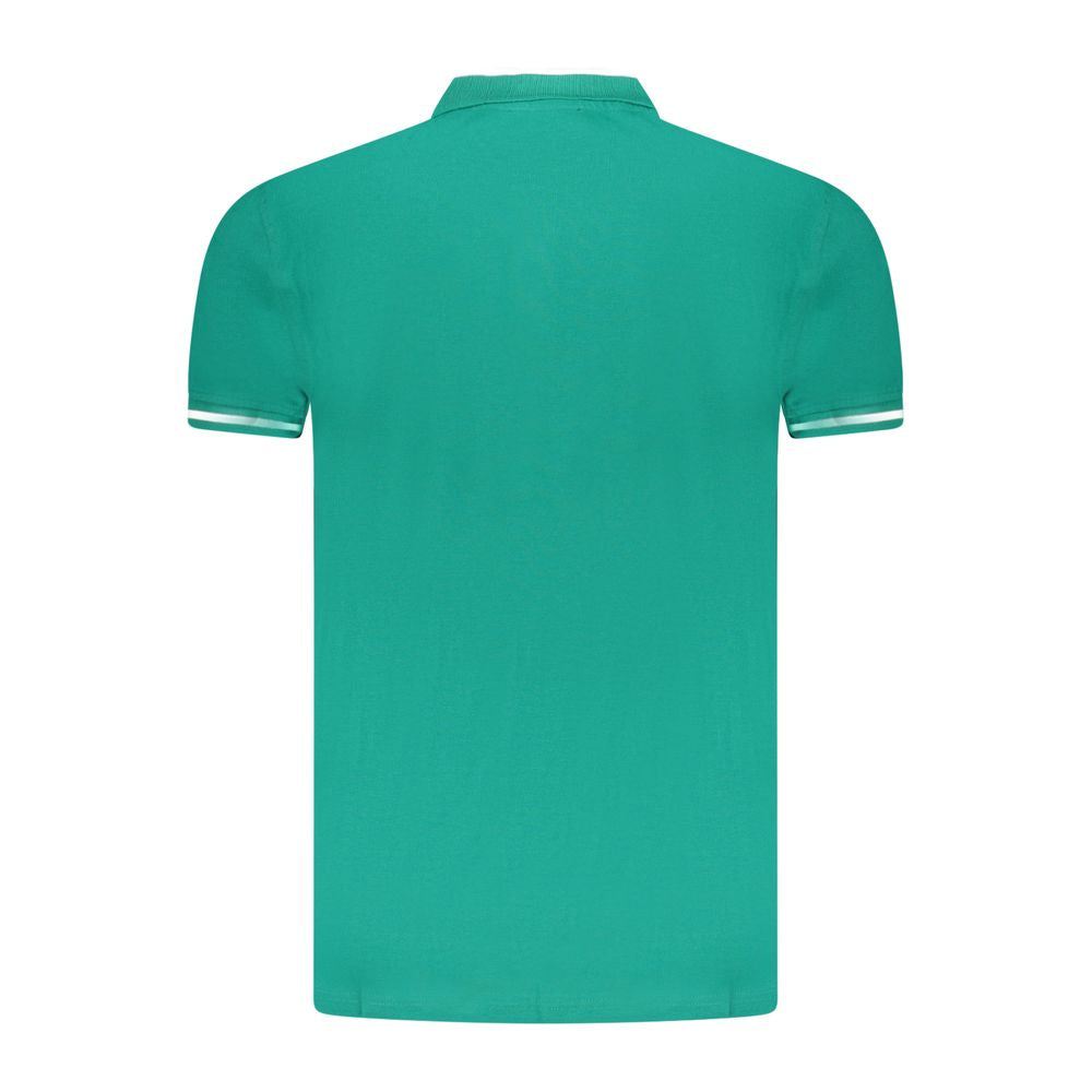 Cavalli Class Verde cotton men's polo shirt with a classic collar and short sleeves, featuring a subtle Cavalli Class logo.