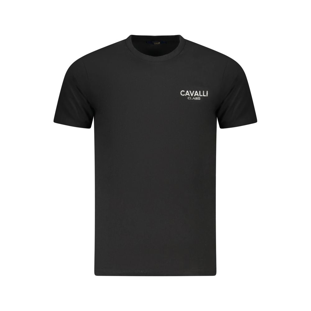 Cavalli Class Black Cotton Men T-Shirt Cavalli Class