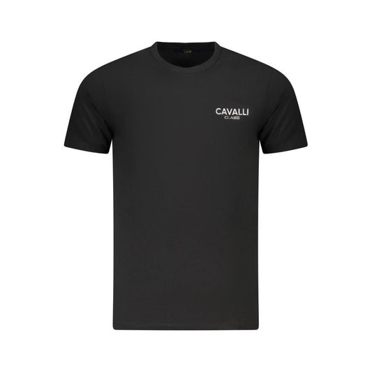 Cavalli Class Black Cotton Men T-Shirt Cavalli Class