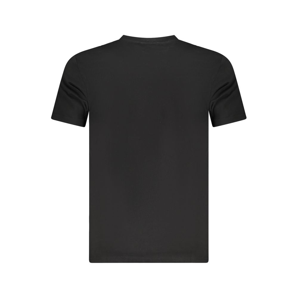 Black cotton men's T-shirt by Cavalli Class featuring a classic fit and minimalistic design.