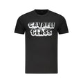 Black Cavalli Class cotton men's T-shirt displayed flat, showcasing the classic crew neck and minimalist design.