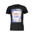 Black Cavalli Class men's cotton T-shirt with a classic fit and round neckline, shown on a plain background.