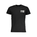 Black cotton men's T-shirt by Cavalli Class, featuring a classic crew neck and simple design, perfect for casual wear.