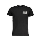 Black cotton men's T-shirt by Cavalli Class, featuring a classic crew neck and simple design, perfect for casual wear.