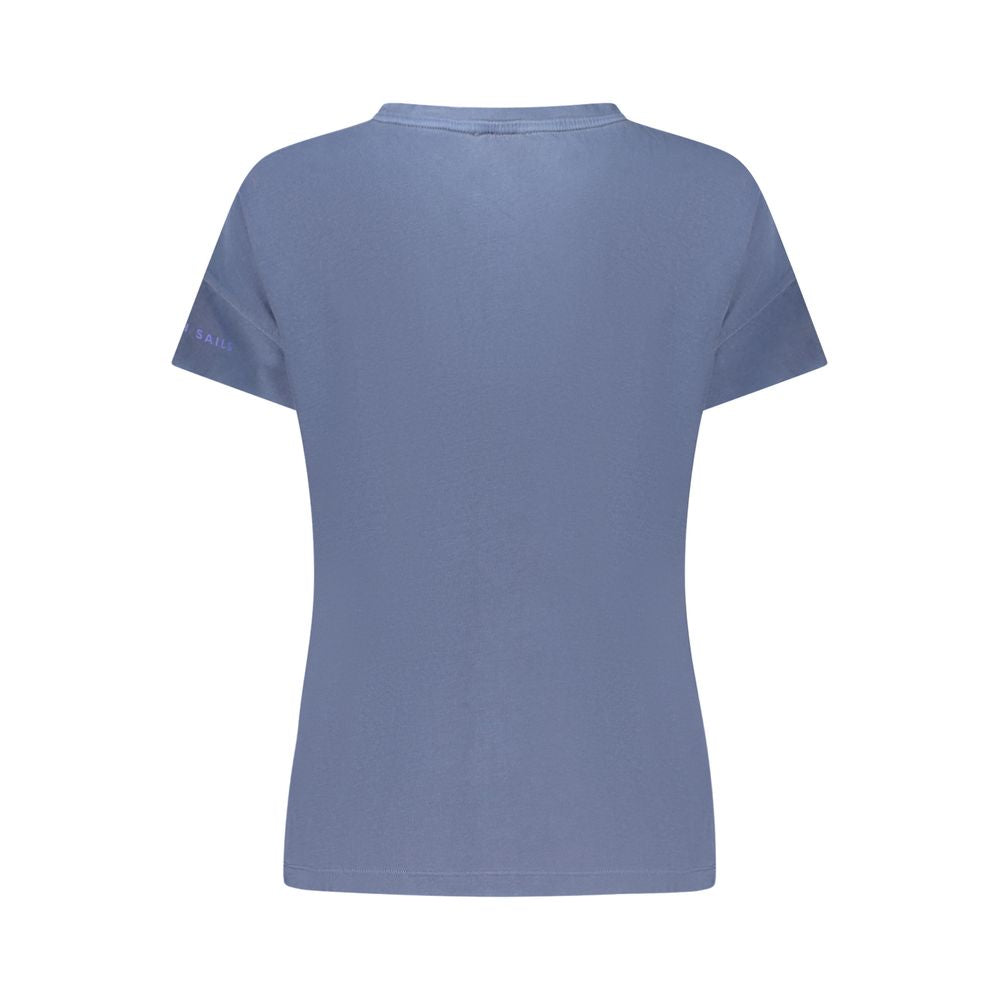 Blue cotton women’s T-shirt by North Sails featuring a comfortable fit and casual style.