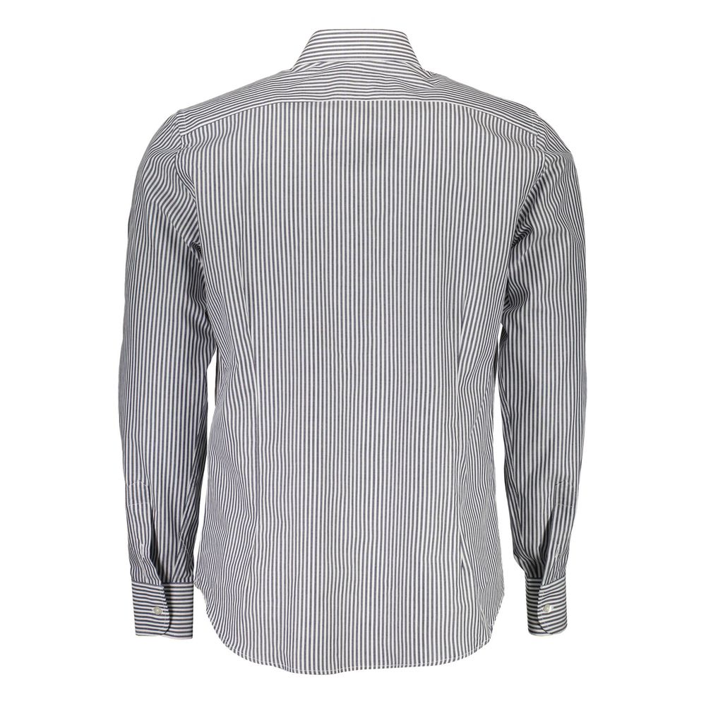 La Martina men's blue cotton shirt with a classic collar and button-down front, tailored fit, and subtle branding details.
