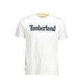 Timberland Bianco Organic Cotton men's T-shirt in white, showing a close-up of the soft fabric and classic fit.