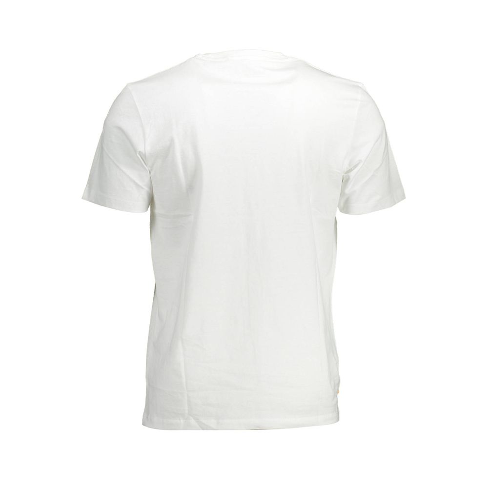 Timberland Bianco organic cotton men's T-shirt in white, showcasing a comfortable fit and classic crew neck design.