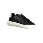 Calvin Klein Nero leather men's sneaker with sleek design and white sole, showcasing stylish casual footwear.
