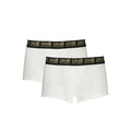 White cotton men's boxer briefs by Cavalli Class featuring a comfortable fit and sleek design.