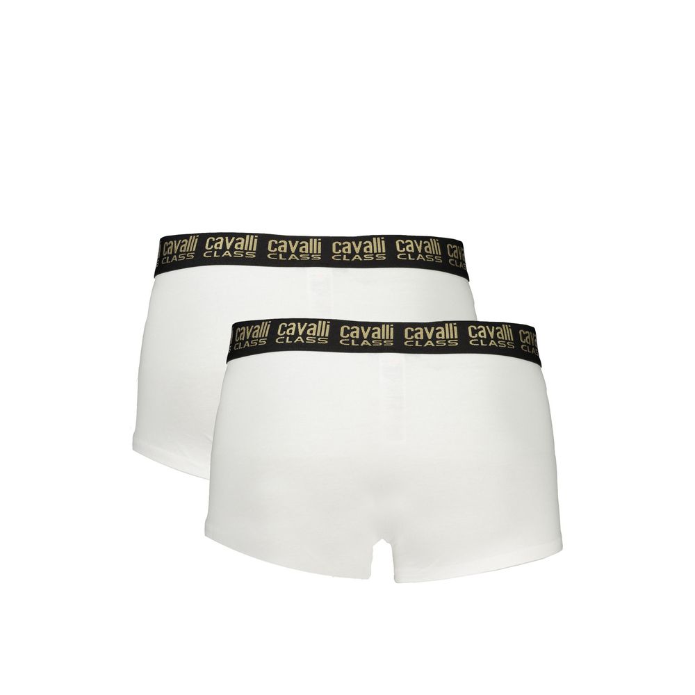 Cavalli Class White Cotton Men Boxer Pair Cavalli Class