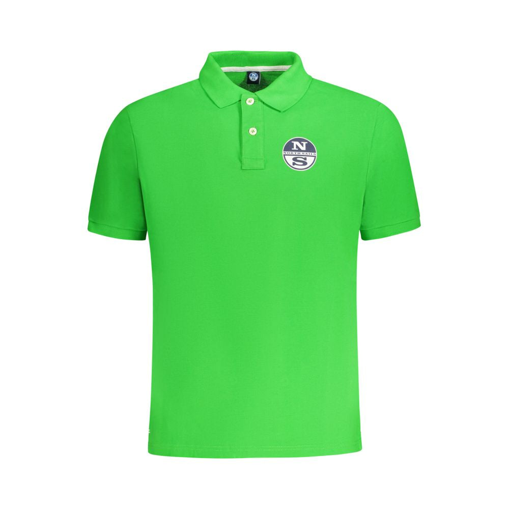 North Sails Verde Cotton Men’s Polo shirt, green color, short sleeves, and classic collar, displayed on a plain background.