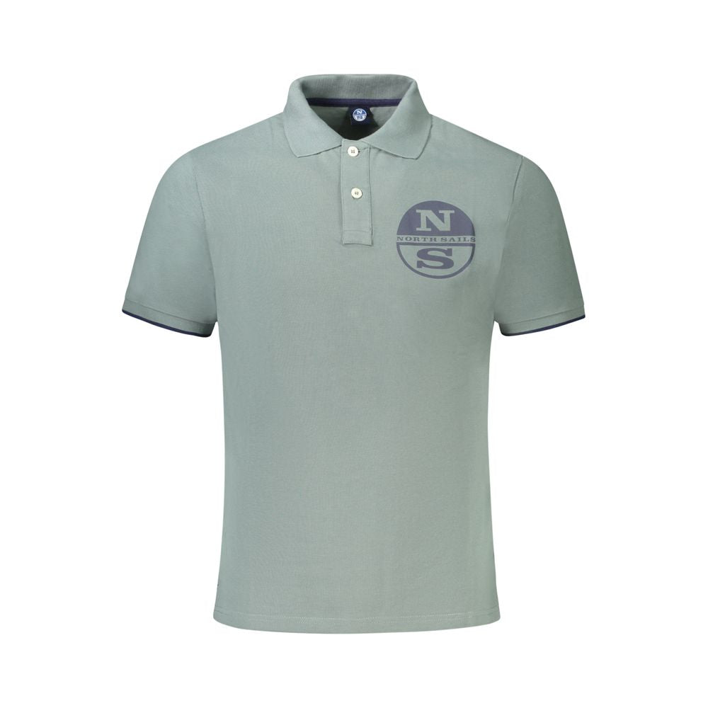 North Sails Verde cotton men's polo shirt displayed on a hanger, featuring a classic design and collar.