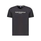 Black North Sails men's cotton t-shirt with crew neck and short sleeves, casual and comfortable for everyday wear.