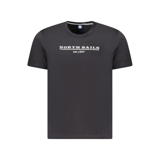 North Sails Black Cotton Men T-Shirt North Sails