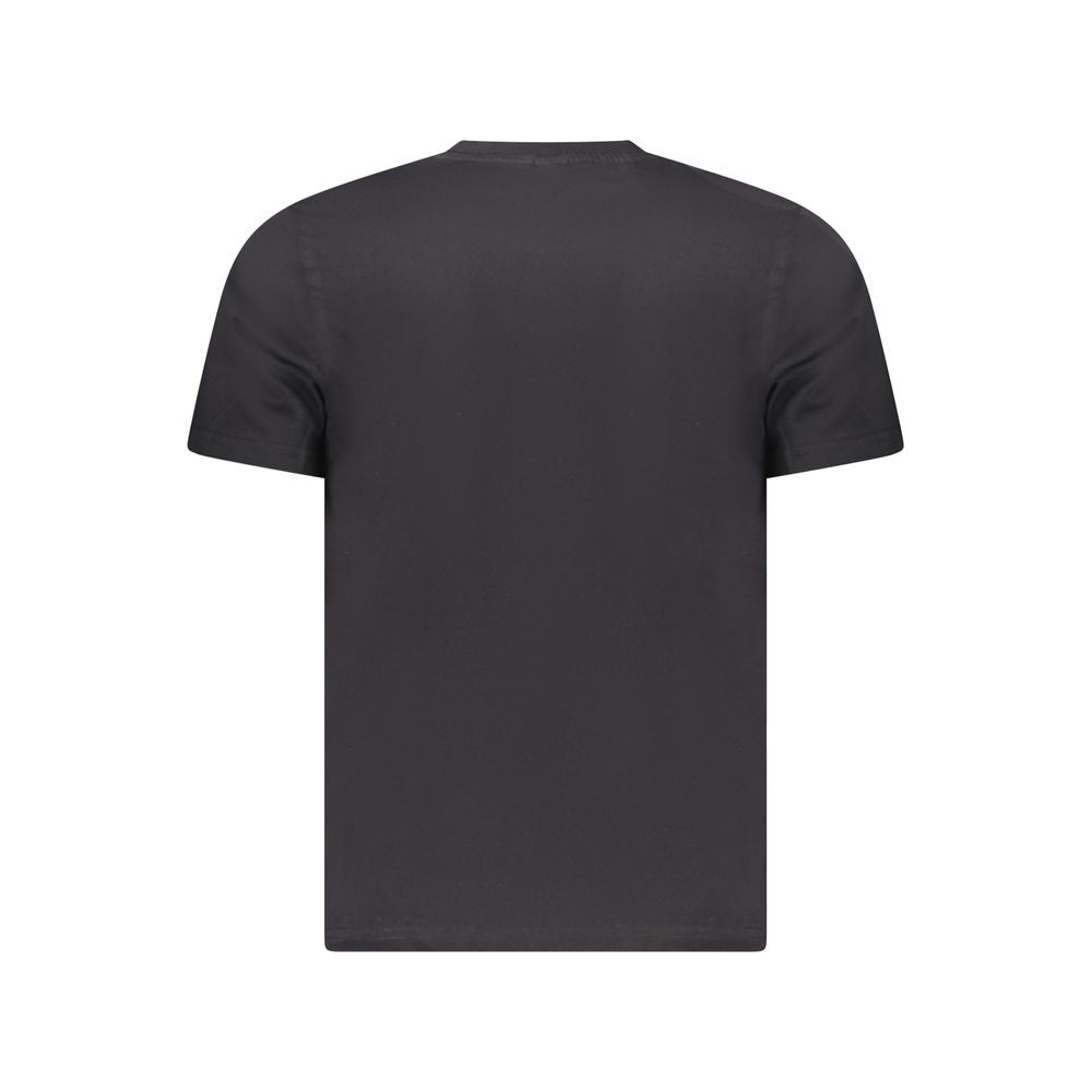 Black cotton men's T-shirt by North Sails, featuring a classic crew neck and minimalist design.