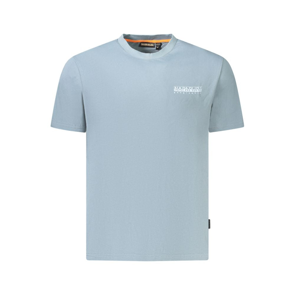 Napapijri Grigio cotton men's T-shirt with round neckline and short sleeves, casual fit, front logo detail.