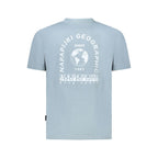 Napapijri Grigio cotton men's T-shirt displayed flat, showcasing soft fabric and casual style for everyday wear.
