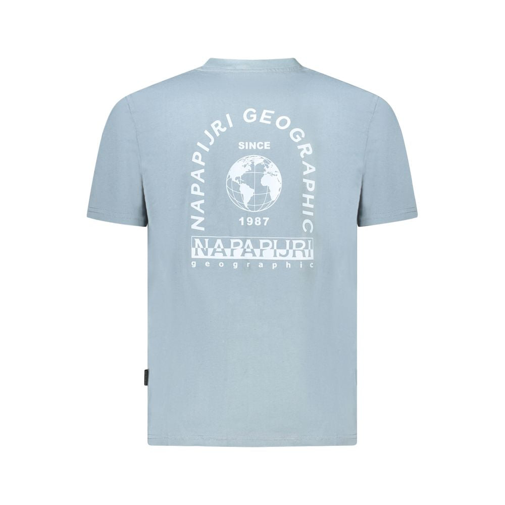 Napapijri Grigio cotton men's T-shirt displayed flat, showcasing soft fabric and casual style for everyday wear.