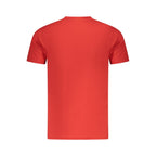 Cavalli Class Rosso cotton men's T-shirt with a crew neckline and short sleeves, featuring a simple, stylish design.