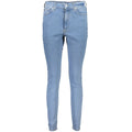Tommy Hilfiger Azzurro cotton women's jeans with classic five-pocket design and straight fit, in light blue denim.