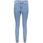 Tommy Hilfiger Azzurro cotton women's jeans with classic five-pocket design and straight fit, in light blue denim.