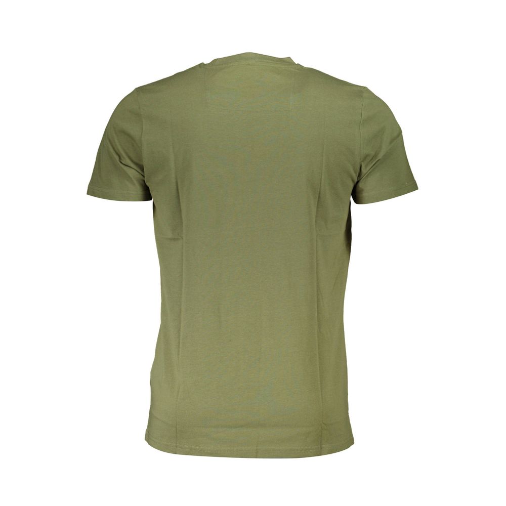 Cavalli Class Verde cotton men's T-shirt with crew neckline and short sleeves, featuring a simple, stylish design.